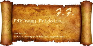 Fónagy Fridolin névjegykártya